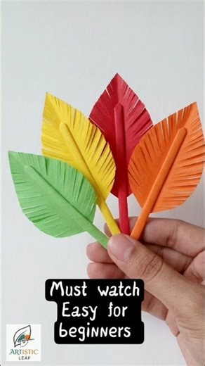diy paper leaves/#papercraft#easycraft#easydiyforbeginners#paperleaves