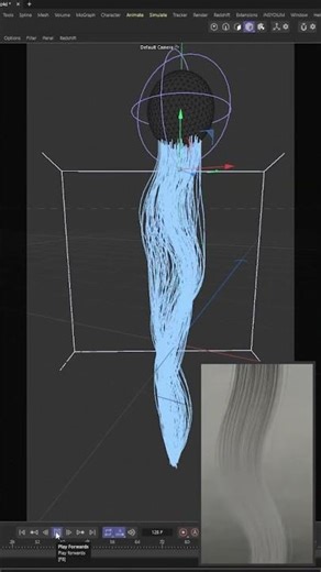 (2) How to create a hair simulation, aligning hair to spline. Follow animated spline. #tutorial #c4d