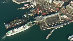 Tour ferry terminal construction at Seattle's Colman Dock