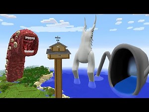 SURVIVING FROM SEA EATER, TRAIN EATER AND BIRD WATCHER in Minecraft - Gameplay