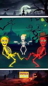 💀La canción de la rutina de medianoche del esqueleto #shorts #skeleton #kidssong #puebloteehee