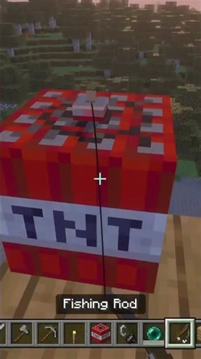 The tnt fishing rod trick in Minecraft