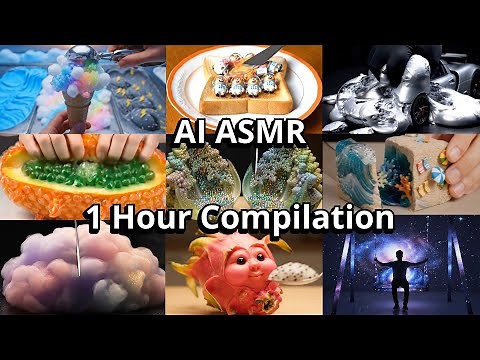 1 Hour of Soothing AI ASMR Compilation | Toast, Bubble Wrap Fruit, Cube Cut, Glass Veggie, Cloud Cut