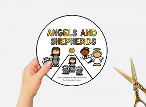 Angels and Shepherds, Printable Nativity Coloring Wheel, Advent Sunday School Craft, Kids Bible Story Spinning Wheel, Christian Homeschool - Etsy UK