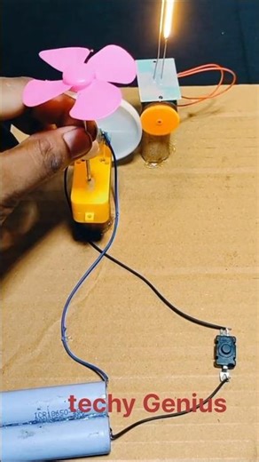 How light and fan oprate with DC motor #dcmotor #tech #dcmotorproject #youtubeshorts