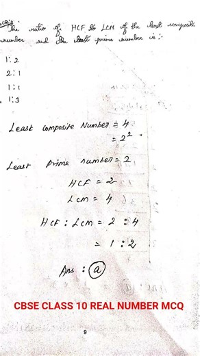 CBSE CLASS 10 REAL NUMBER MCQ
