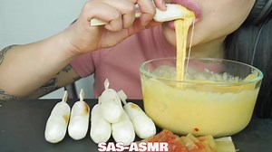 231K views · 173 shares | ASMR GRILL CHEESY RICE CAKE + CHEESE FONDUE (EXTREME CHEWY EATING SOUNDS) NO TALKING - SAS-ASMR | ASMR For You | Facebook