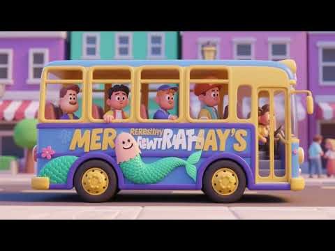 Wheels on the Bus to the Mermaid Parade Route | Ocean Kids Songs & Nursery Rhymes
