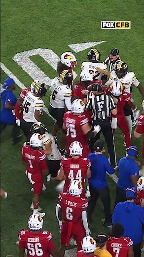 Tensions are starting to boil over between Missouri and Kansas 👀 #Mizzou #Kansas #CFB