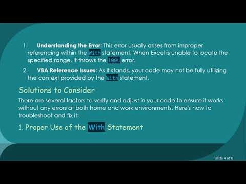 Troubleshooting the Run-time error code '1004' in VBA: Why Your Code Works at Home but Not at Work