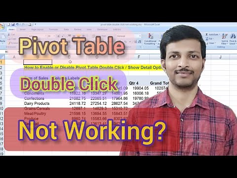 PIVOT TABLE DOUBLE CLICK NOT WORKING