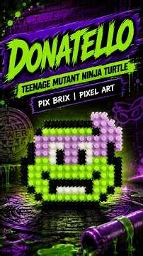 🟪🐢 Donatello made with #PixBrix! 💜 #PixelArt