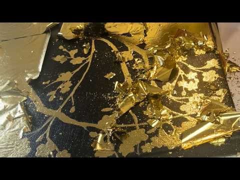 Gold Leaf Tree Painting / Intricate Gold Leaf Technique