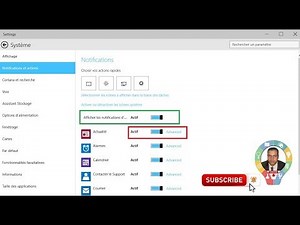Désactiver les notifications dans Windows 10