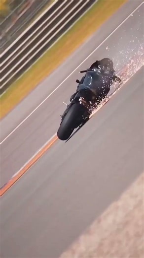 Sparks flying but rider's still sliding!