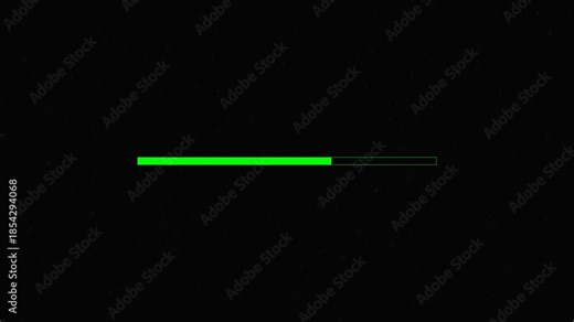 Video cutting loading animation shows progress of file processing with green bar indicating completion