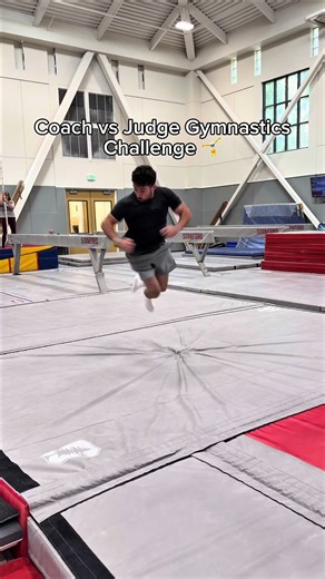 Coach vs judge gymnastics challenge 👀😂 who wins? @Coach Ruben #gymnastics #coach #olympics #challenge #gymnast