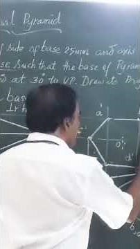 Projection of Hexagonal Pyramid/ stage 3 / Engineering Drawing