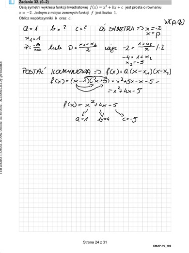 Funkcja Kwadratowa, Matura 2024 Formuła 2015#funkcjakwadratowa #matura2026 #mathematics #matematykazjagoda #matma