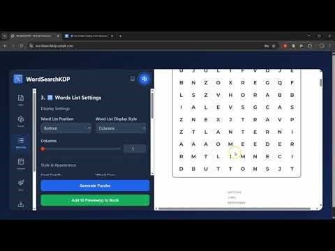 How to use WordSearchKDP to create entire puzzle books
