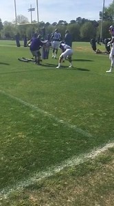 Defensive Lineman working the sled... | Camp Lineman