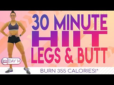 30 Minute Legs & Butt HIIT Workout 🔥Burn 355 Calories!*🔥30 Day At-Home Workout Challenge | Day 14