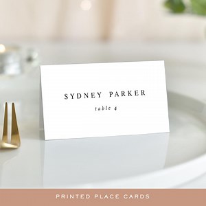 PRINTED Folded Wedding Place Card | Customizable Classic Wedding Name Cards | Folded Cards 3.5" X 2" - Etsy