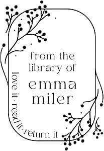 Stamp By Me - Book Embosser Personalized | Floral Design Stamp Personalized | Custom Library Stamp | Ex Libris | Book Embosser Custom Self-Inking | Customize Your Name and Design