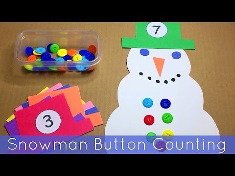 Snowman Button Counting - Math and Fine Motor Activity For Preschool and Kindergarten