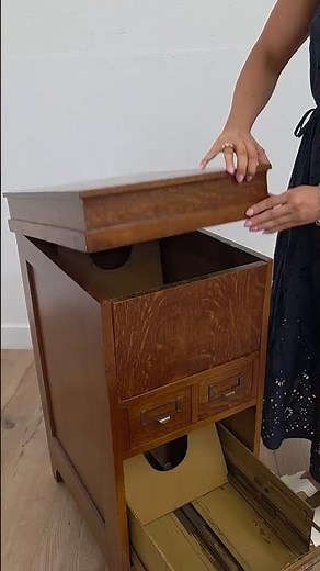 100+ Year Old File Cabinet With an Ingenious Lift-Top Design