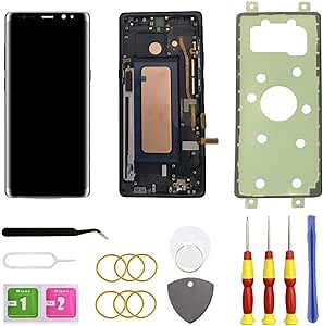 Galaxy Note8 LCD Display Screen Assembly Replacement for Samsung Galaxy Note8 Touch Digitizer Screen with Frame Toolkits N950U N950F All Carriers Black