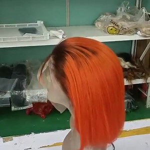4#/orange front Bob lace wig 10" $88 per one | Brazilian Human Hair | Facebook