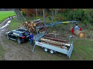 PKW - Forstanhänger mit Ladekran