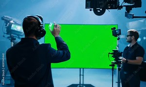Renowned Director Leads Expert Team in Filming Sci-Fi Movie with Cutting-Edge CGI and Futuristic Astronaut Set