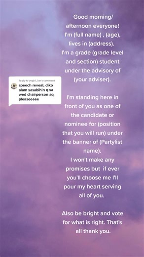 Effective Campaign Speech for SSG Representative