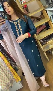 2.7K views · 51 reactions | Midnight Blue & Baby Pink combo stitched 3piece  preorder based only, inbox for queries ✔️50% advance required ✖️No cancellation ▪️30-45days required for delivery, may extend due to current world situation. | Garnet | Facebook