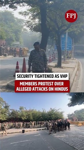 Heavy Police Deployment Outside Bangladesh High Commission In Delhi As VHP Members Protest