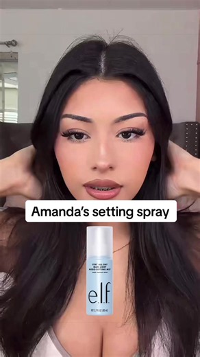 Amanda does not hold back using her setting spray, she uses it to blend her foundation and to set it all in place! #amandasolis #settingspray #elfsettingspray #flawlessmakeup #flawlessbase