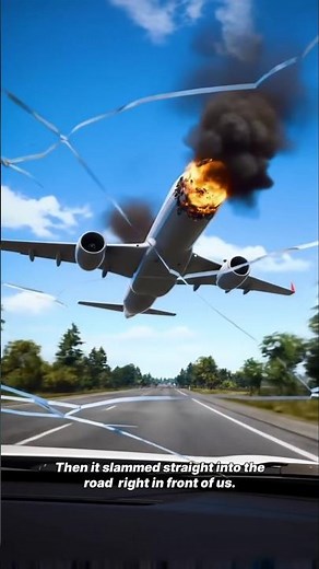 Burning Plane Crashes Into Car — Caught on Dashcam! 🚗🔥✈️