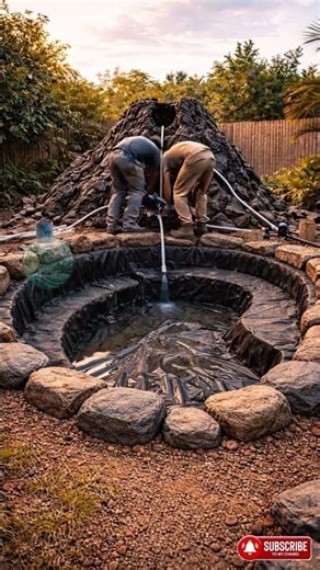 You Won’t Believe the Final Result… "Volcano Waterfall Pond" #beforeafter #aquarium