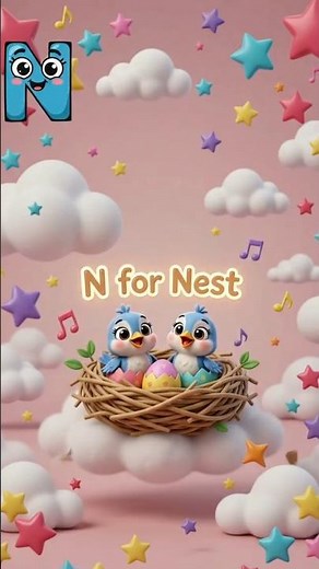 ​🔠 Learn Letter N Phonics & Words! 🪺|learn abc||#shorts #alphabets #abcs