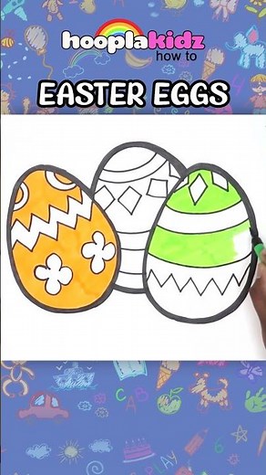 🎨How to Draw Cute Easter Eggs! #shorts #drawing #coloring #chikiart #hooplakidzhowto
