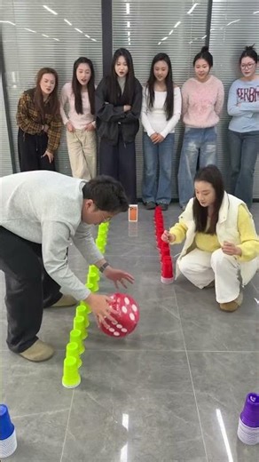 Dice Roll & Cup Stacking Challenge 🎲 Who’s the Fastest? 😂 #shorts #youtubeshorts