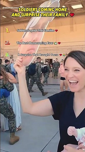Soldiers coming home and surprise their family ❤️#feelings #loveyou #cominghome #familytime