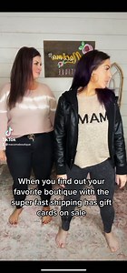 47K views · 73 reactions | When you find out your favorite boutique is having a sale on gift cards! 25% off Christmas Eve only! No code necessary on the app! Use code GIFT on the website!! | Macoma Boutique | Facebook