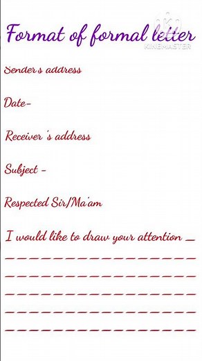 Format of formal letter/ New Method/