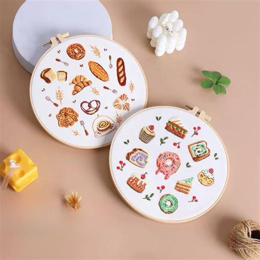Bakery & Dessert Embroidery Kit, Food Hand Embroidery Hoop Art, DIY Wall Decor Gift - Etsy