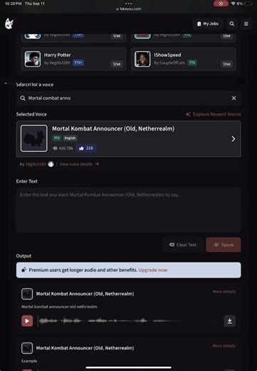 Voice copy for edits