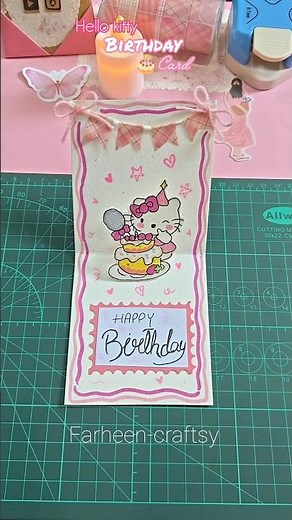 Hello kitty birthday card 😍#birthday #hellokitty #craft #trending #birthdaycard #shortvideo #diy