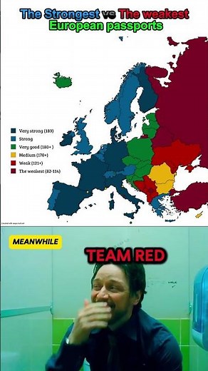 Comparison of European passports by number of Visa-Free countries #map #countries #visa #europe